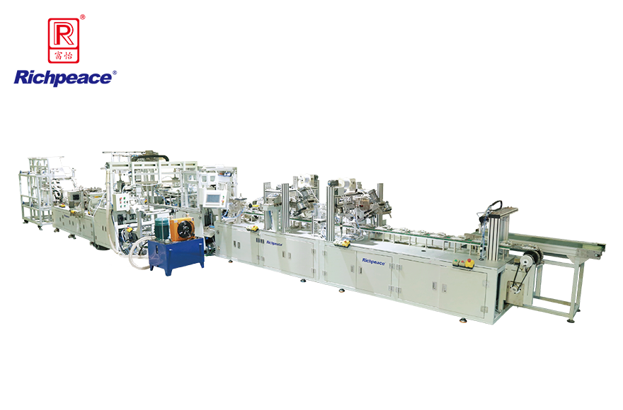 米兰app官网入口全自动罩杯口罩生产线搭载预成型系统(钉头带)