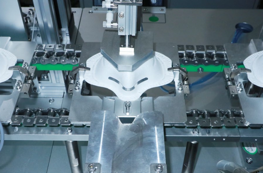 米兰app官网入口全自动钉焊一体罩杯口罩生产线（内成型）